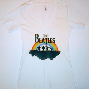 Women V Neck The Beatles T Shirt